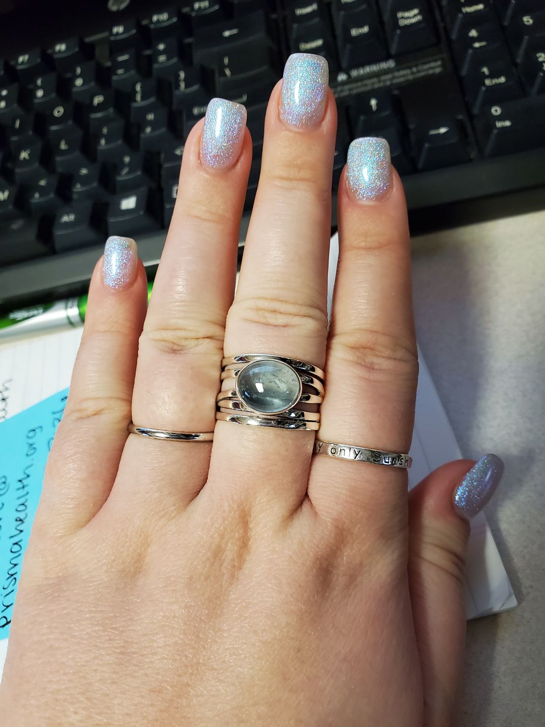Customer photo review of Chunky Aquamarine Wrap Ring Sterling Silver