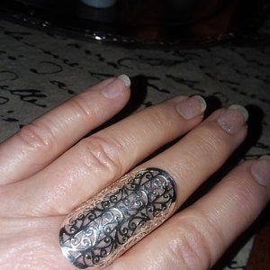 Customer photo review of Full Finger Statement Sterling Silver Ring