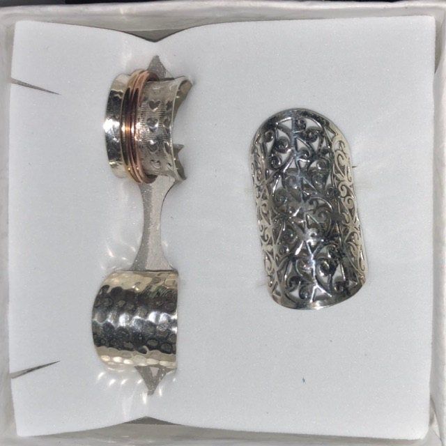 Customer photo review of Full Finger Statement Sterling Silver Ring
