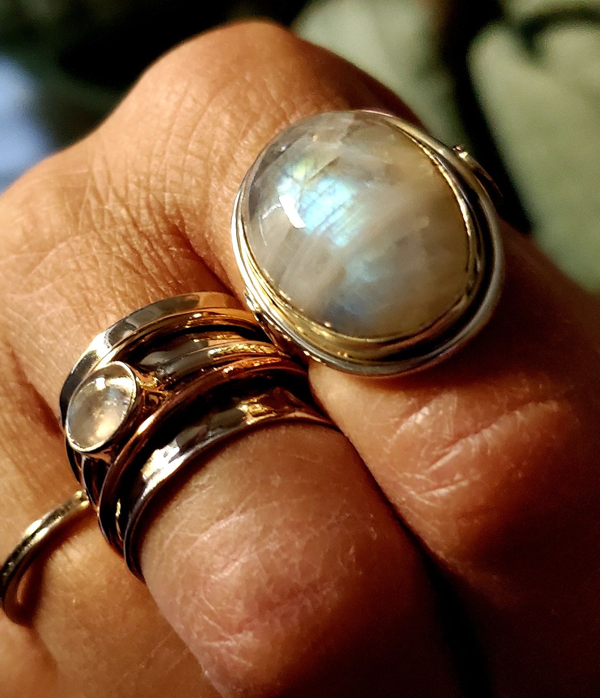 Customer photo review of Sterling Silver Boho Ring with Moonstone