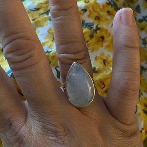 Customer photo review of Sterling Silver Teardrop Large Moonstone Ring