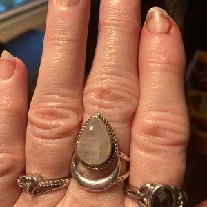 Customer photo review of Sterling Silver Crescent Moon Moonstone Ring