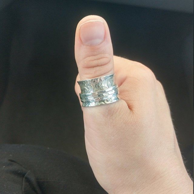 Customer photo review of Unique Fidget Spinner Ring Sterling Silver