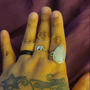 Customer photo review of Sterling Silver Teardrop Large Moonstone Ring