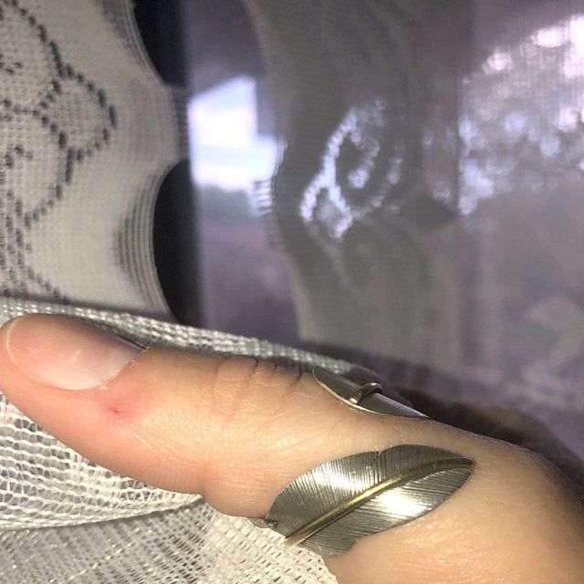 Customer photo review of Boho Feather Silver Ring