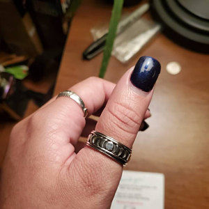 Customer photo review of Moon Phase Spinner Ring Sterling Silver