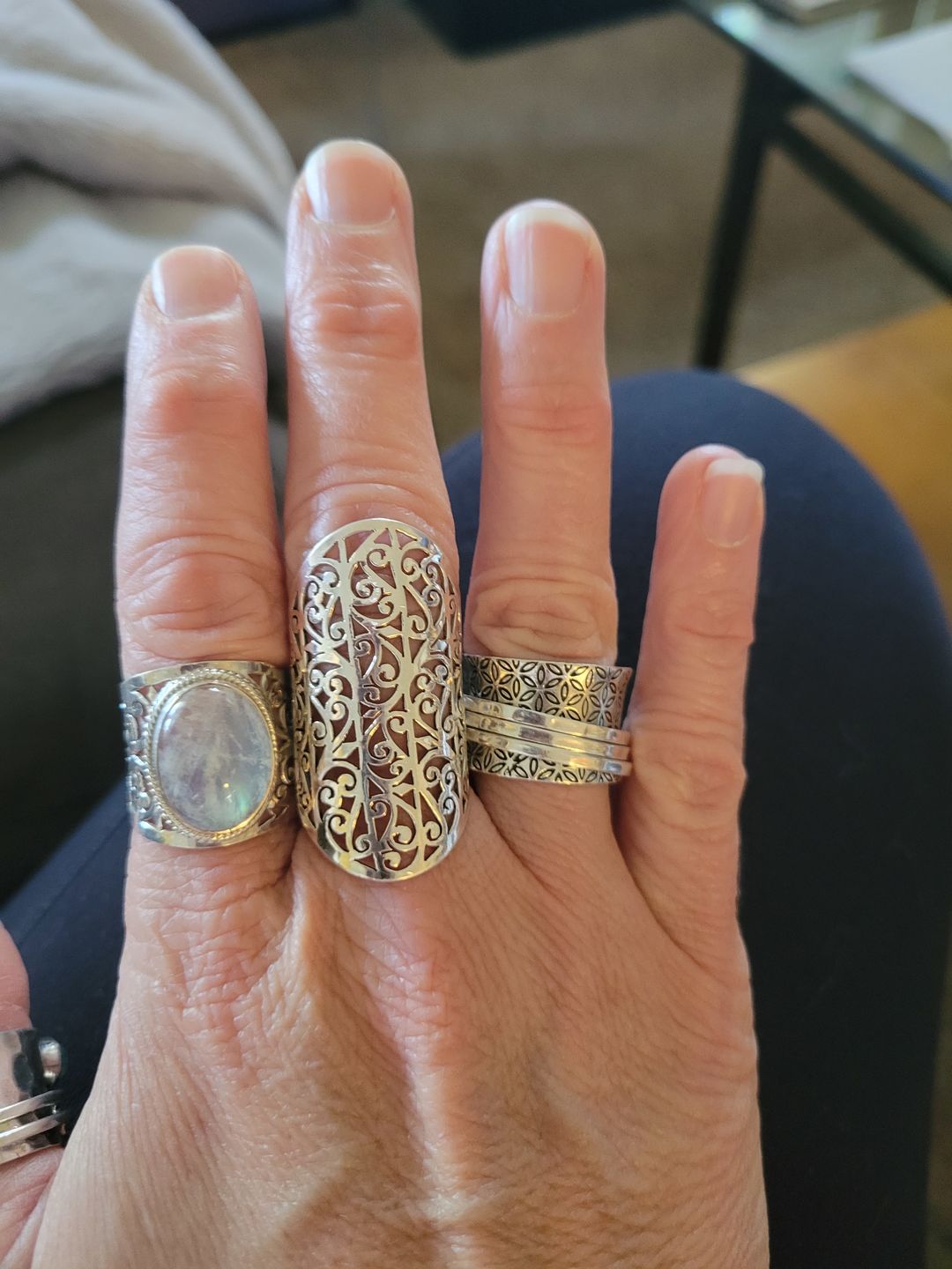 Customer photo review of Full Finger Statement Sterling Silver Ring