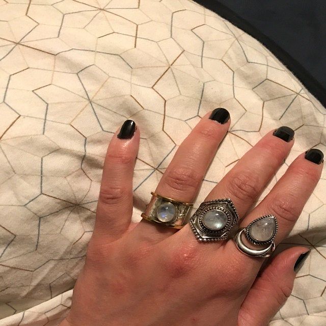 Customer photo review of Sterling Silver Boho Ring with Moonstone