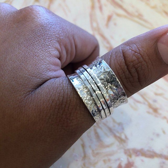 Customer photo review of Sterling Silver Flowers Meditation Ring