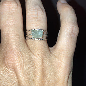 Customer photo review of Aquamarine Stacking Ring Set Sterling Silver