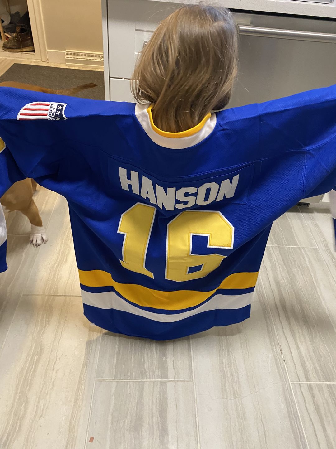 Customer photo review of Charleston Chiefs Hanson Brothers Slapshot Hockey Jersey