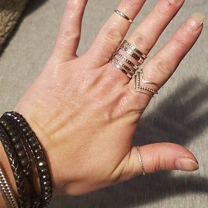 Customer photo review of Triple Chevron Boho Ring Sterling Silver