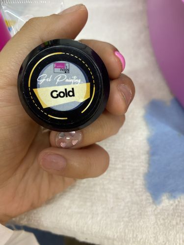 Customer photo review of Gel Painting Gold Fantasy Nails