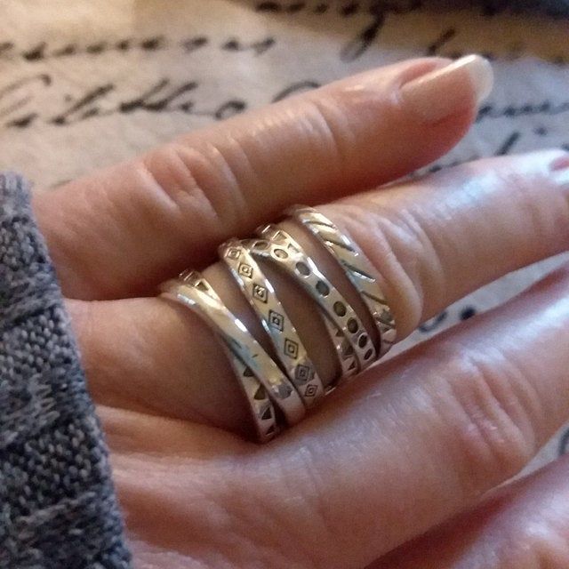 Customer photo review of Wrap Ring with Boho Engraving Sterling Silver