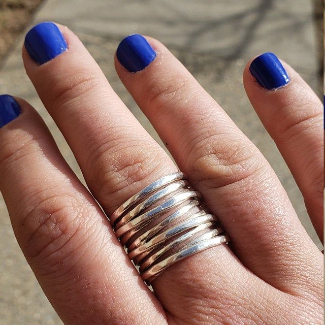 Customer photo review of Chunky Wrap Wide Band Ring Sterling Silver