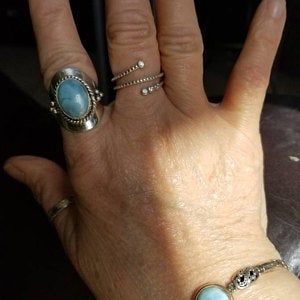 Customer photo review of Larimar Sterling Silver Boho Ring for Women