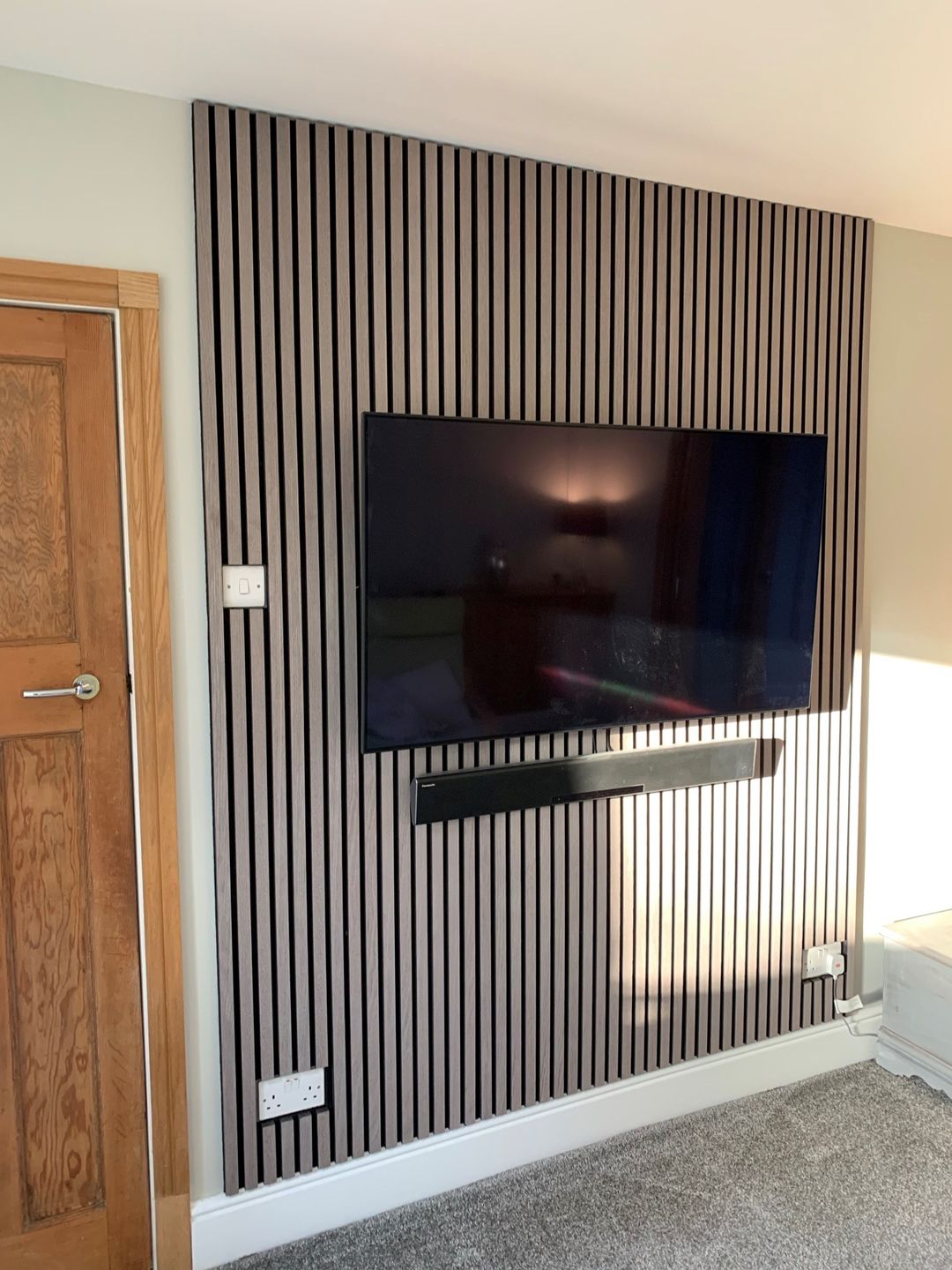 Customer photo review of SlatWall Acoustic Grey Oak