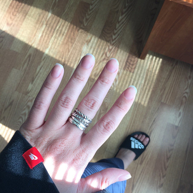Customer photo review of Women's Wide Band Silver Ring with Boho Engraving