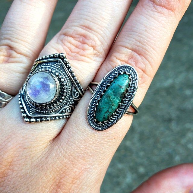 Customer photo review of Southwestern Style Real Turquoise Ring Sterling Silver