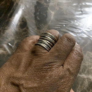 Customer photo review of Chunky Wrap Wide Band Ring Sterling Silver