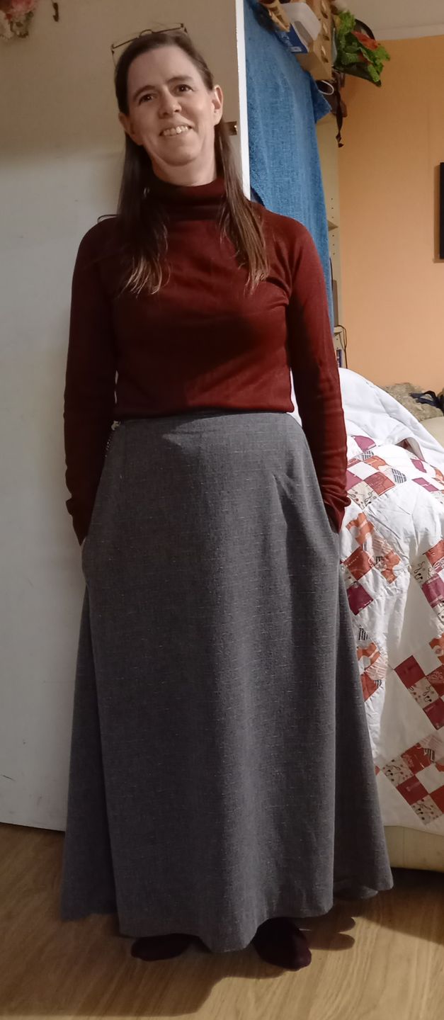 Customer photo review of Grey Herringbone Suiting Fabric
