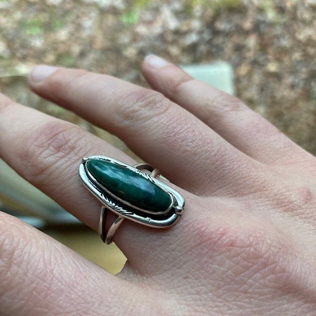 Customer photo review of Southwestern Style Authentic Turquoise Ring Sterling Silver