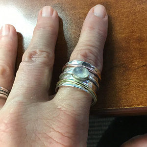 Customer photo review of Chunky Spinner Ring with Moonstone Sterling Silver