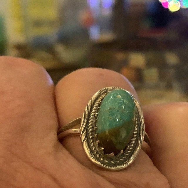 Customer photo review of Southwestern Style Real Turquoise Ring Sterling Silver