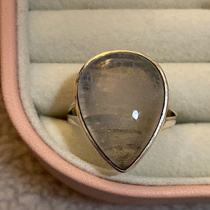 Customer photo review of Sterling Silver Teardrop Large Moonstone Ring
