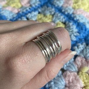 Customer photo review of Chunky Wrap Wide Band Ring Sterling Silver