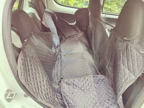 Customer photo review of Waterproof Pet Car Seat Cover With Mesh Window + Free Buckle Leash