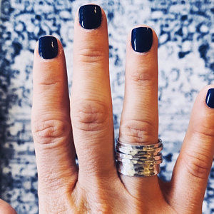 Customer photo review of Wide Band Silver Spinner Ring