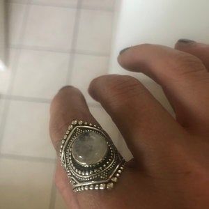 Customer photo review of Sterling Silver Boho Ring with Moonstone