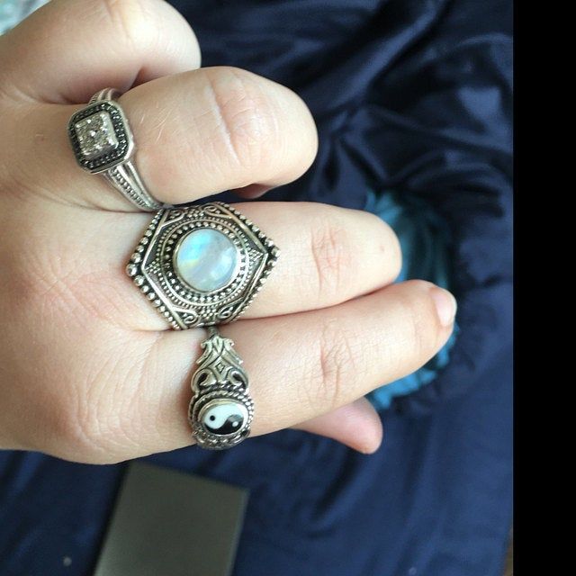 Customer photo review of Sterling Silver Boho Ring with Moonstone