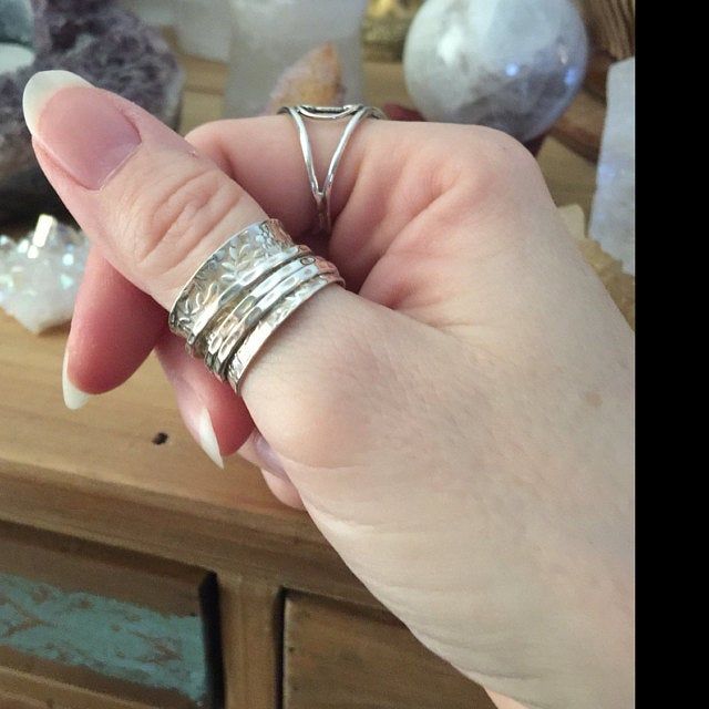 Customer photo review of Sterling Silver Flowers Meditation Ring