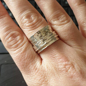 Customer photo review of Wide Band Silver Spinner Ring