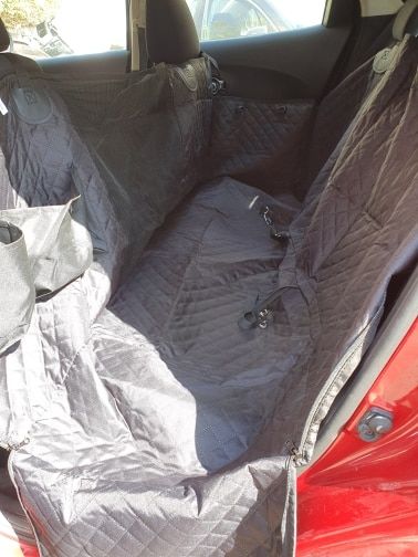 Customer photo review of Waterproof Pet Car Seat Cover With Mesh Window + Free Buckle Leash