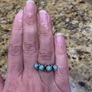 Customer photo review of Four Turquoise Ring Sterling Silver