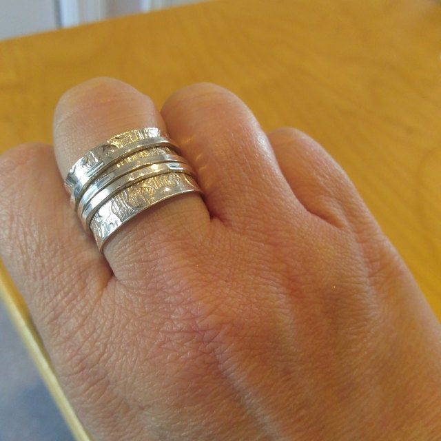 Customer photo review of Unique Fidget Spinner Ring Sterling Silver