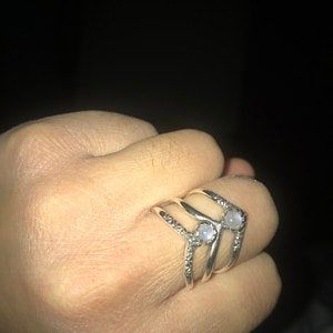Customer photo review of Triple Chevron Boho Ring with Moonstone Sterling Silver