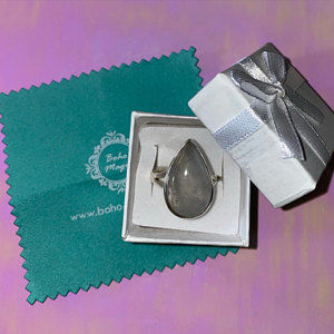 Customer photo review of Sterling Silver Teardrop Large Moonstone Ring