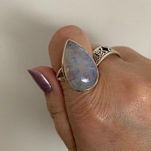 Customer photo review of Sterling Silver Teardrop Large Moonstone Ring