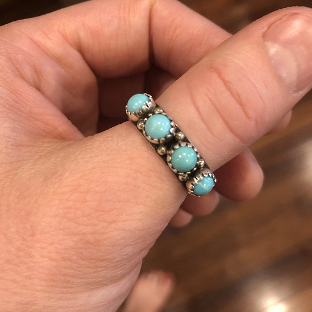 Customer photo review of Four Turquoise Ring Sterling Silver