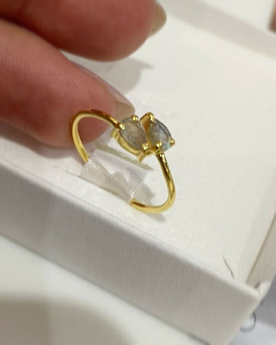 Customer photo review of Labradorite Teardrop Ring (Gold)