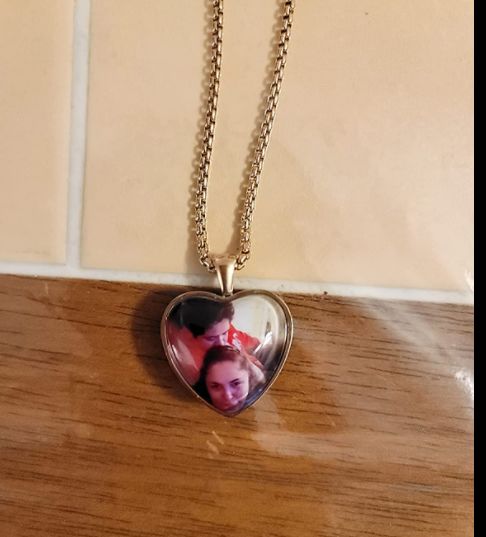 Customer photo review of Personalized Photo Necklace Custom Image Heart Shape Picture Necklace