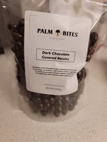 Customer photo review of Dark Chocolate Covered Raisins