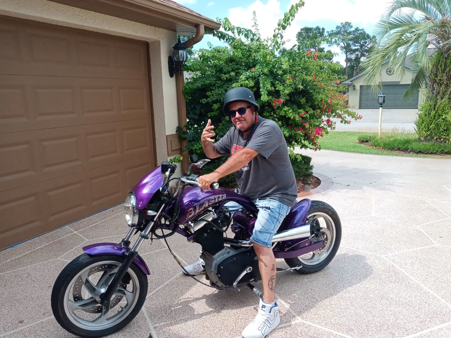 Customer photo review of Mayan Style Half Helmet Lightweight Face German Style DOT Helmet - Matte Black