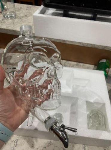 Customer photo review of Skull Decanter With Spigot