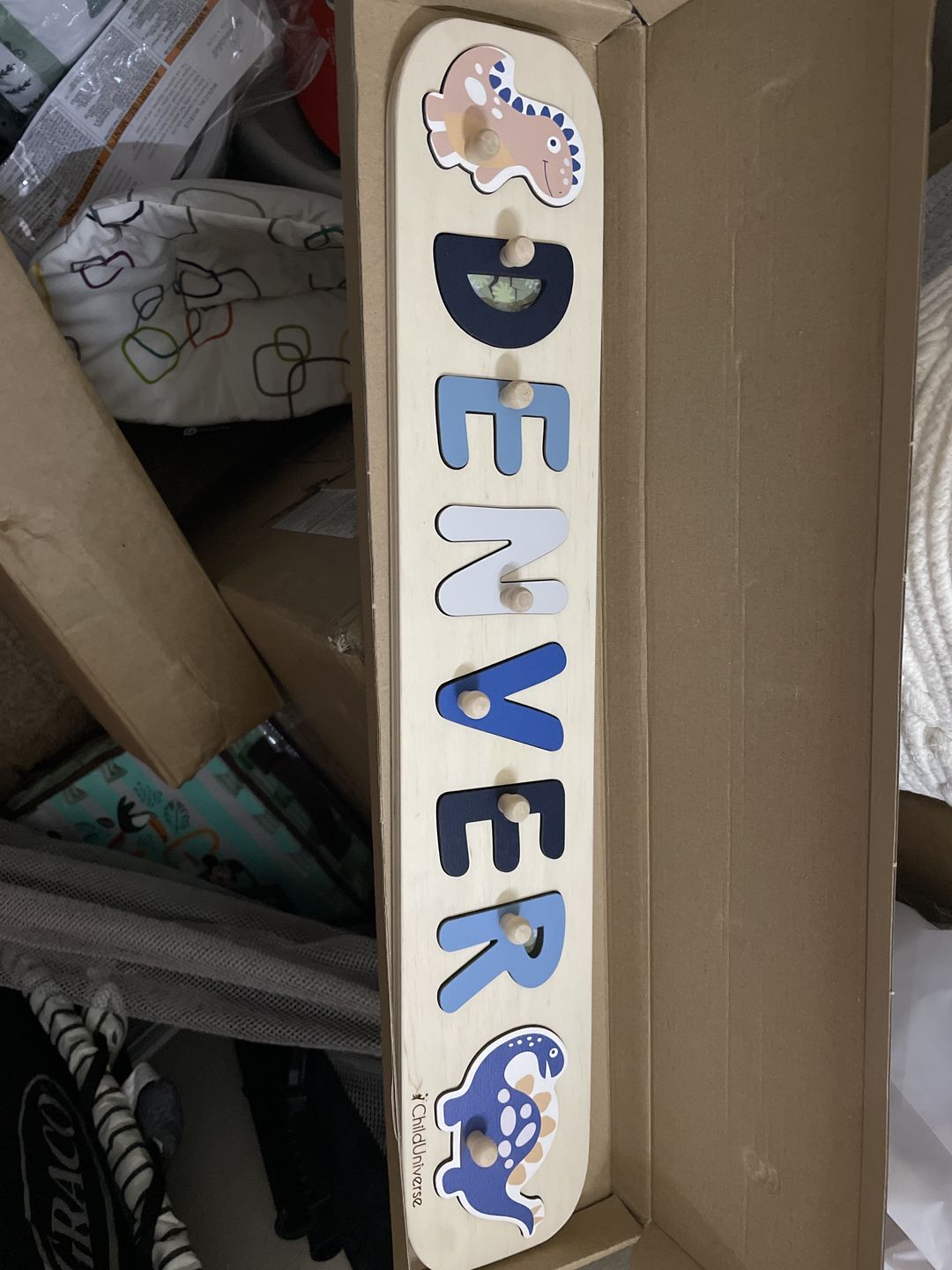Customer photo review of Boy Dinosaur Name Puzzle