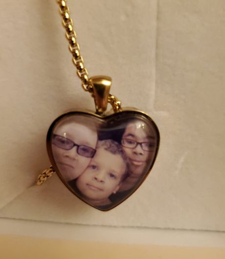 Customer photo review of Personalized Photo Necklace Custom Image Heart Shape Picture Necklace